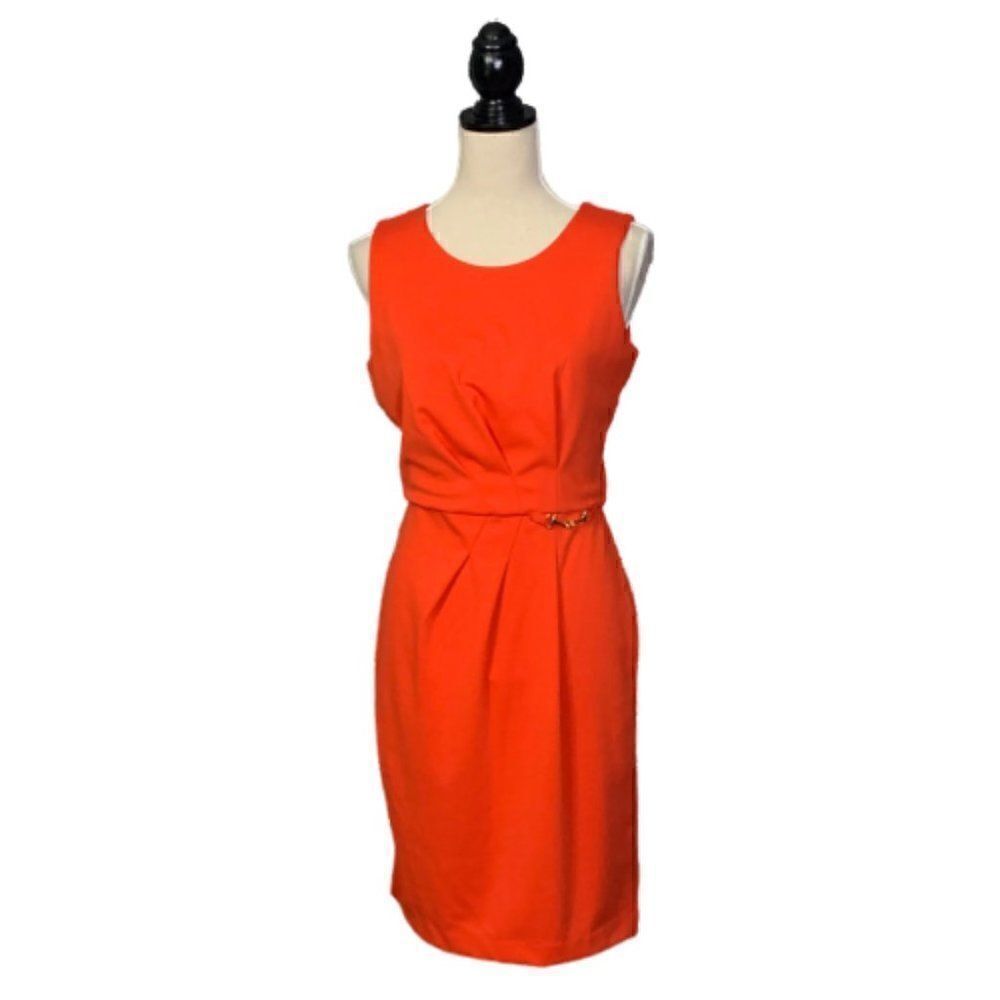 Banana Republic Deep Orange Ponte Sheath Dress 4